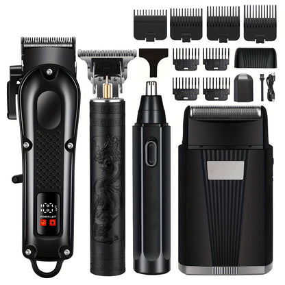 NNETM Men's Haircutting Kit USB Rechargeable Trimmer (4pcs)-0