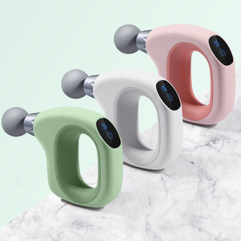 NNEDSZ Green Mini Handheld Fascia Gun - Quiet, Portable, and Adjustable 12-Speed Muscle Massager for Neck, Back, and Full Body Relief, ABS+TRP Material-1