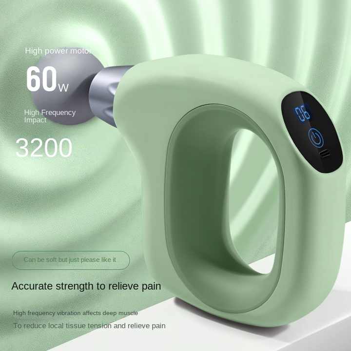 NNEDSZ Green Mini Handheld Fascia Gun - Quiet, Portable, and Adjustable 12-Speed Muscle Massager for Neck, Back, and Full Body Relief, ABS+TRP Material