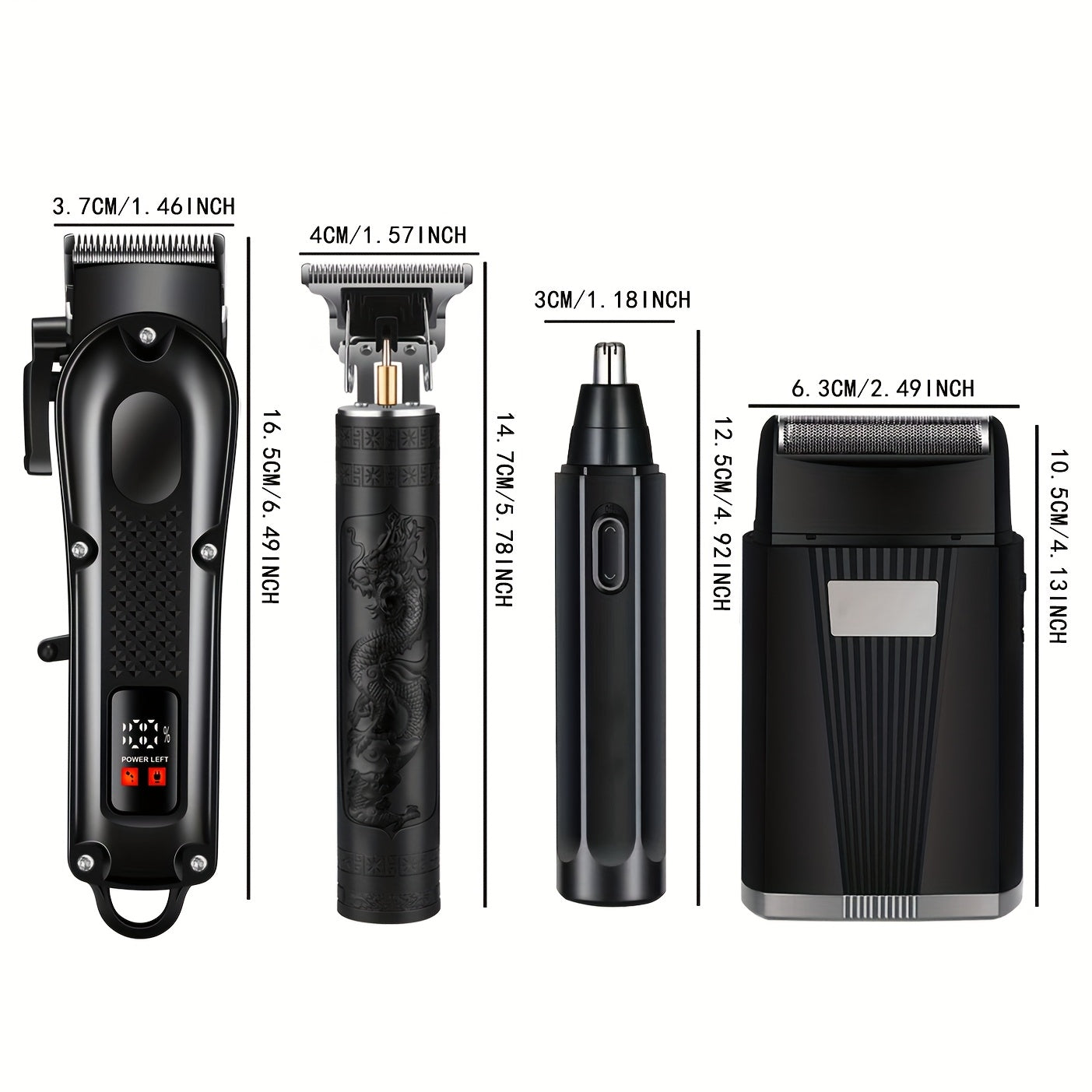 NNETM Men's Haircutting Kit USB Rechargeable Trimmer (4pcs)-1